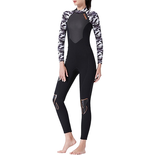 

Dive&Sail Women's Full Wetsuit 3mm SCR Neoprene Diving Suit Thermal Warm UPF50 Quick Dry High Elasticity Long Sleeve Swimming Diving Surfing Scuba Patchwork Spring Summer Winter
