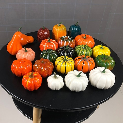 

Halloween Simulation Pumpkin Set White Pumpkin Diy Pumpkin Set Model Decoration Pendant Props