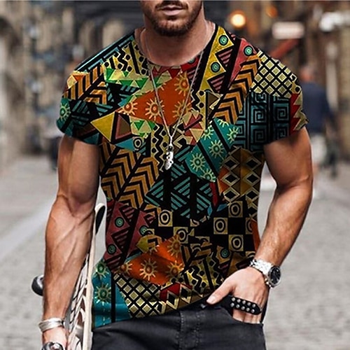 

Per uomo Unisex maglietta Camicia Magliette Tribale Stampe astratte Girocollo Giallo Arancione Stampa 3D Giornaliero Per eventi Manica corta Stampa Abbigliamento Originale Informale Grande e alto