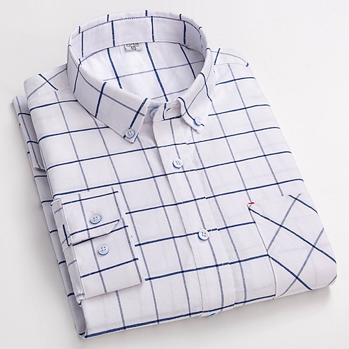 

Men's Dress Shirt Plaid Check Shirt Tartan Square Neck Button Down Collar Wedding Street Long Sleeve Clothing Apparel Cotton Fashion Exaggerated Cool Muscle / Work / Slim