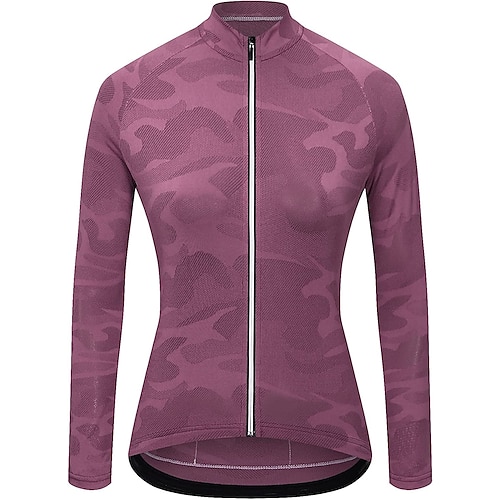 

21Grams Women's Cycling Jersey Long Sleeve Bike Top with 3 Rear Pockets Mountain Bike MTB Road Bike Cycling Breathable Quick Dry Moisture Wicking Reflective Strips Green Fuchsia Rose Red Polyester