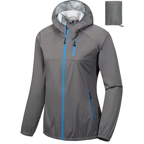 

Women's Windbreaker Cycling Jacket Rain Jacket Winter High Visibility Waterproof Windproof Breathability Bike Jacket Top Mountain Bike MTB Road Bike Cycling City Bike Cycling Rose Red Bike Wear