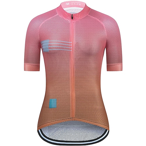 

21Grams Mulheres Camisa para Ciclismo Manga Curta Moto Blusas com 3 bolsos traseiros Ciclismo de Montanha Ciclismo de Estrada Respirável Secagem Rápida Pavio Humido Tiras Refletoras Branco Rosa claro