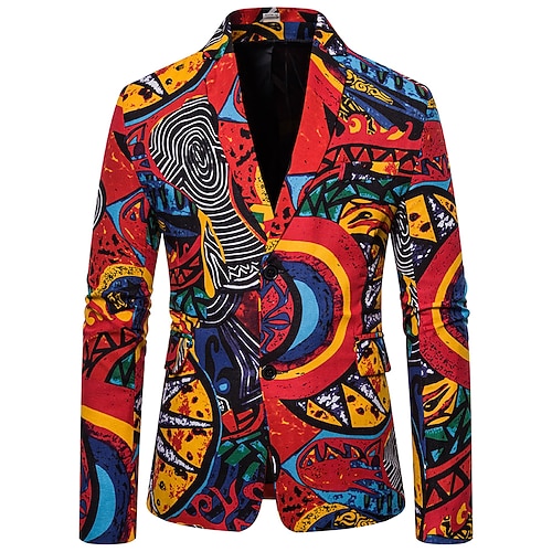 

Men's Fashion Blazer Regular Standard Fit Pattern Single Breasted Two-buttons Red 2022