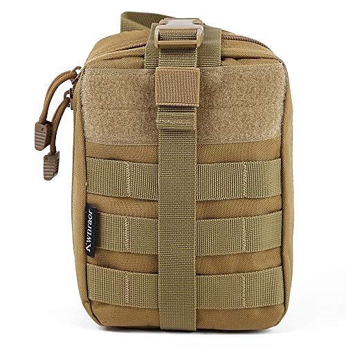 

first aid pouch, rip away emt pouch tactical medical molle pouch for hiking camping trekking hunting (khaki)