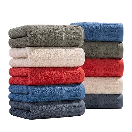 

10 Pcs Cotton Blend Hand Kitchen Shower Towel(Set) Machine Washable Super Soft Highly Absorbent Quick Dry For Bathroom Hotel Spa Solid 3270cm