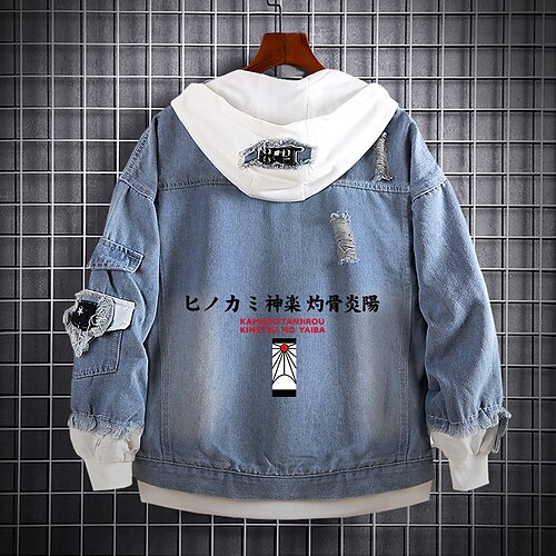 

Inspired by Demon Slayer Kamado Nezuko Anime Cartoon Manga Anime Denim Jacket Harajuku Kawaii Coat For Men's Women's Unisex Adults' Hot Stamping Denim