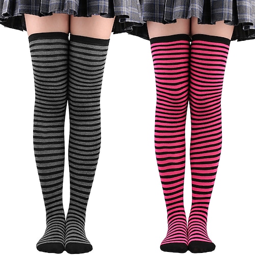 

1 Pair Women's Socks Standard Striped Warm Sweet Style / Simple Style Cotton Blend EU36-EU46