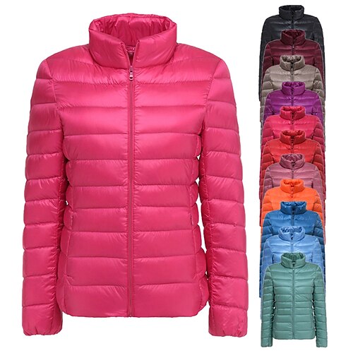 

Women's Sports Puffer Jacket Hiking Down Jacket Hiking Jacket Winter Outdoor Breathable Quick Dry Lightweight Sweat wicking Winter Jacket Shirt Fishing Climbing Running Lake blue Navy Creamy-white