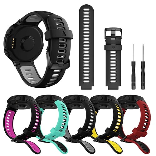

Multi-color Watch Soft Silicone Strap Replacement Sport Watch Band For Garmin Forerunner 235/235 Lite/220/230/620/630/735XT Approach S20/ S5/ S6