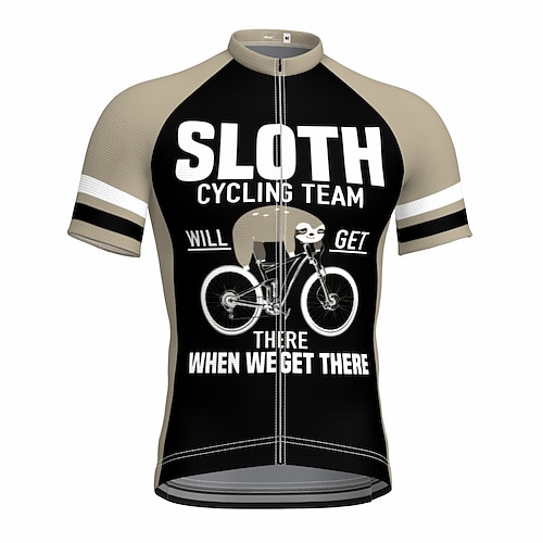 

21Grams Men's Cycling Jersey Short Sleeve Bike Top with 3 Rear Pockets Mountain Bike MTB Road Bike Cycling Breathable Quick Dry Moisture Wicking Reflective Strips Black Sloth Polyester Spandex Sports