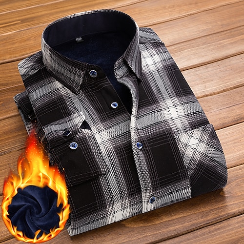 

Men's Dress Shirt Casual Shirt Tartan Turndown Square Neck Black / White Green Wine Dark Gray Navy Blue Print Casual Daily Long Sleeve Color Block Button-Down Clothing Apparel Fashion Business / Work