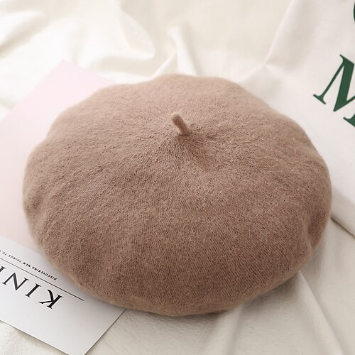 

Women's Hat Beanie / Slouchy Black Purple Pink Tea Party Festival Retro Stylish Solid Color Portable Comfy Breathability