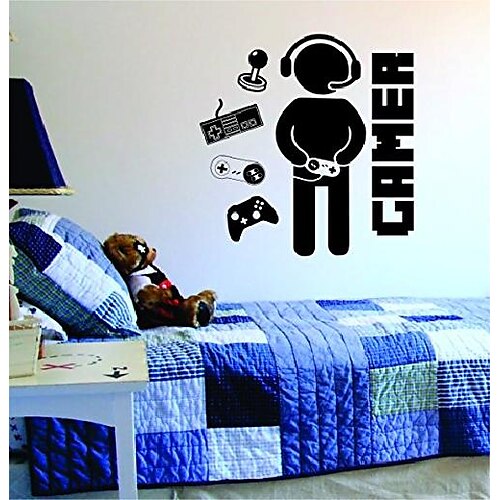 

jugador con controlador versión 2 cita decal sticker wall vinyl art design gamer cool funny game room