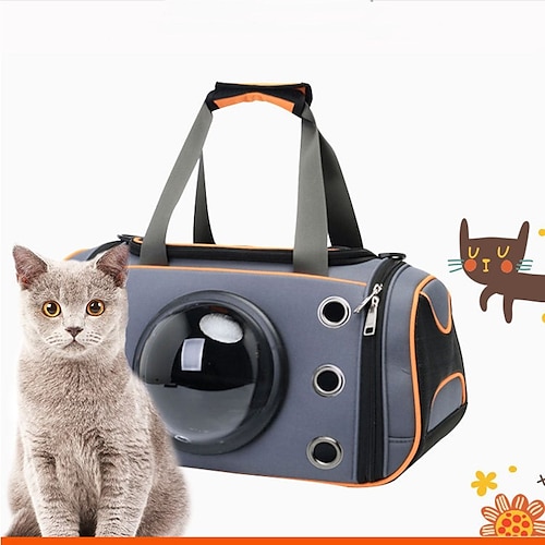 

Chien chat animaux de compagnie sac de transport sac à dos de voyage pliable couleur unie térylène petit chien gris (442626)