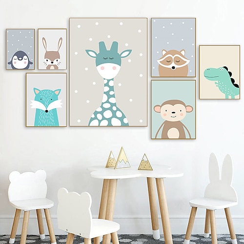 

Wall Art Canvas Prints Painting Artwork Picture Animal Cartoon Nursery Home Decoration Decor Rolled Canvas No Frame Unframed Unstretched