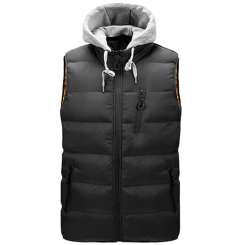 

Men's Puffer Vest Outdoor Casual Date Casual Daily Office & Career Solid / Plain Color Outerwear Clothing Apparel Wine Black Green
