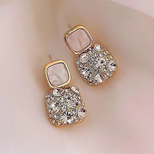 

1 Pair Drop Earrings Earrings For Women's Wedding Gift Date Imitation Diamond Alloy Classic Wedding Birthday