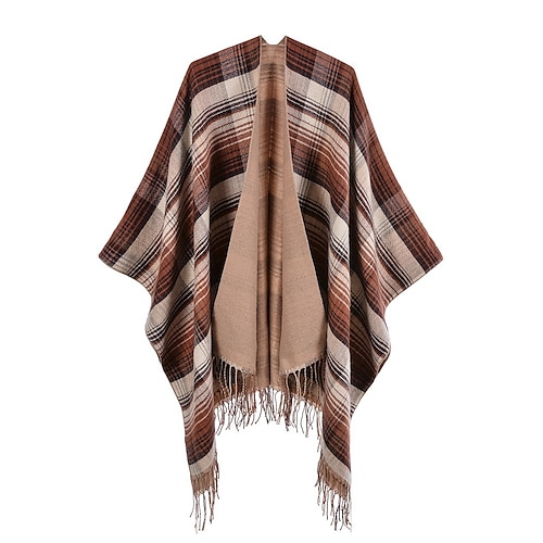 

Women's Shawl Shawl Wrap Poncho Ruana Cape Daily Holiday Cotton Polyester Casual Bohemia Warm 1 PC
