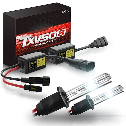 

2pcs TXVSO8 55W 6000K HID Xenon Car Headlights Bulbs Conversion Kit H1 H3 H4 H7 H8/H9/H11 9005 9006 880 9012 ERROR FREE with Ballast
