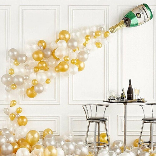 

42pcs Champagne Bottle Sequin Balloon Set Wedding Birthday Party Decoration Balloons