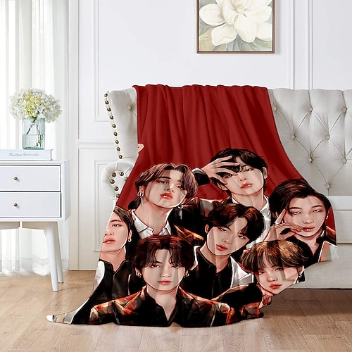 

Bed Blankets, Damask Polyester Warmer Tassel Soft Blankets