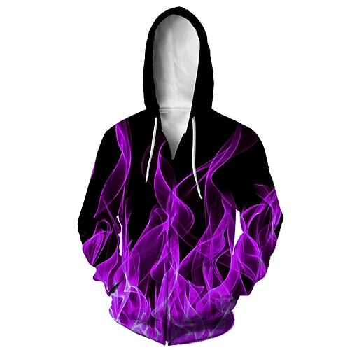 

Men's Hoodie Zip Hoodie Sweatshirt Purple Hooded Animal 3D Casual Daily 3D Print Casual Fall & Winter Clothing Apparel Hoodies Sweatshirts Long Sleeve Loose Fit