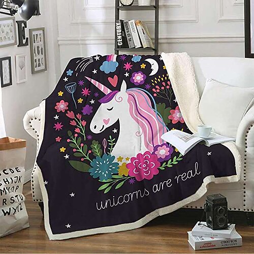 

Unicorn Blanket Children's Printed Blanket Siesta Lunch Break Cover Blanket Air Conditioning Blanket