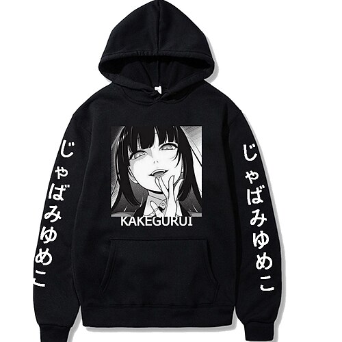 

Gambling School Cosplay Jabami Yumeko Anime Zeichentrick Manga Anime Harajuku Grafik Kawaii Kapuzenshirt Für Herren Damen Männlich Erwachsene Heißprägen Polyester