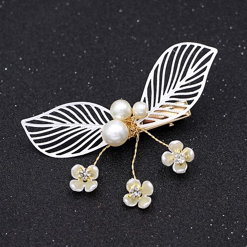 

Flowers Headdress Headpiece Alloy Wedding Special Occasion Cute With Imitation Pearl Headpiece Headwear / Hair Clip