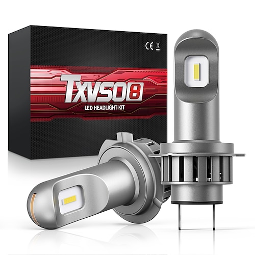 

TXVSO8 LM H7 Car Headlight LED Canbus 50W 10000LM Beam Bulbs 6000K White IP68 Waterproof Car Turbo LED Light 2pcs