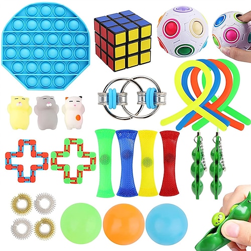 

TOP26 pcs Fidget Toys Pack Anti Stress Toy Set Marble Relief Gift for Adults Girl Christmas Sensory Antistress Relief Fidget Toys Box
