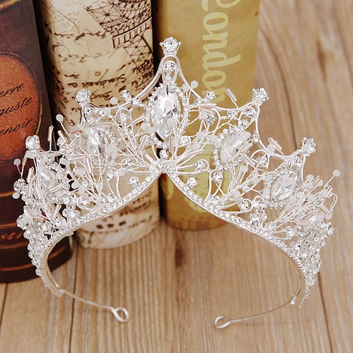 

Accessoires Cheveux Enfant Fille Mariage Utilisation Alliage Couronne en bronze Couronne de feuilles Argent