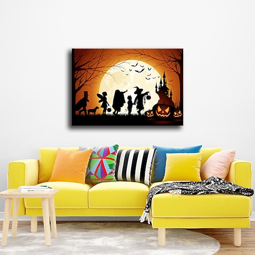 

Halloween Wall Art Canvas Prints Painting Artwork Picture Pumpkin Home Decoration Dcor Rolled Canvas No Frame Unframed Unstretched