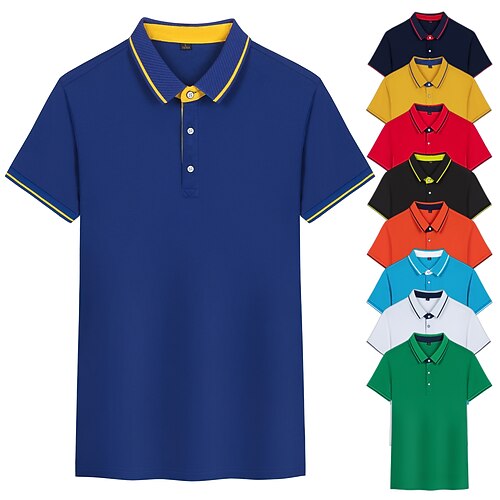 

Men's T shirt Golf Shirt Hiking Tee shirt Short Sleeve Tee Tshirt Top Outdoor Breathable Quick Dry Lightweight Soft Summer Polyester White Green Yellow Camping / Hiking Hunting Fishing