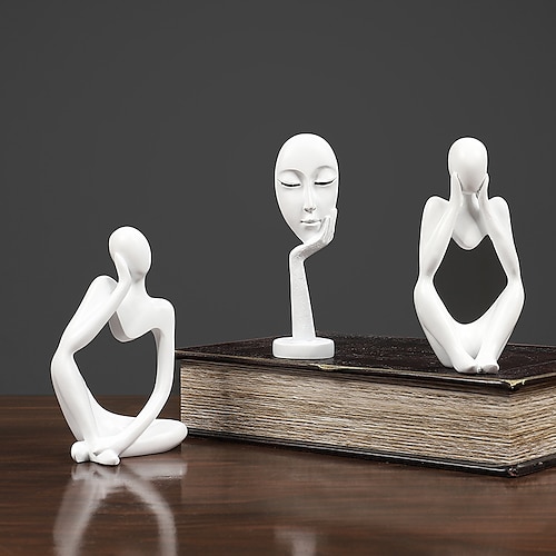 

Resin Statue Thinker Style Decoration Abstract Sculptures Collectible Figurines for Home Decor Modern Office Shelf Desktop