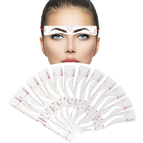 

14Pcs/set Reusable Eyebrow Stencil Set Eye Brow DIY Drawing Guide Styling Shaping Grooming Template Card Easy Makeup