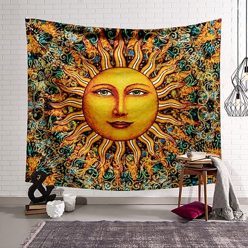 

Tarot Divination Wall Tapestry Art Decor Blanket Curtain Hanging Home Bedroom Living Room Decoration Mysterious Bohemian Celestial Moon Sun