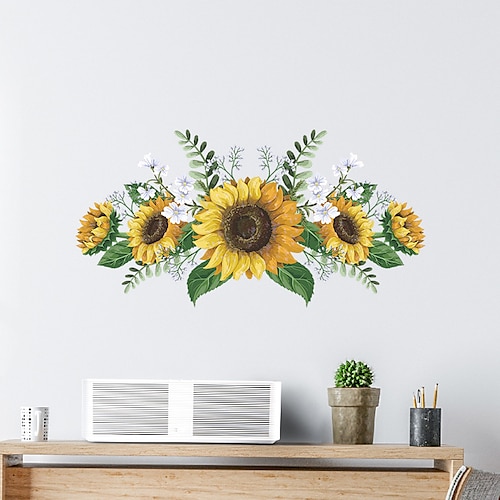 

girasoli piante adesivi murali camera da letto soggiorno rimovibile pre-incollato pvc decorazione della casa decalcomania della parete 1pz