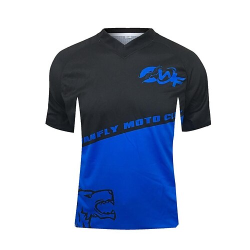

CAWANFLY Men's Cycling Jersey Short Sleeve Mountain Bike MTB Road Bike Cycling Blue Graphic Bike UV Resistant Breathable Anatomic Design Ultraviolet Resistant Quick Dry Polyester Sports Graphic