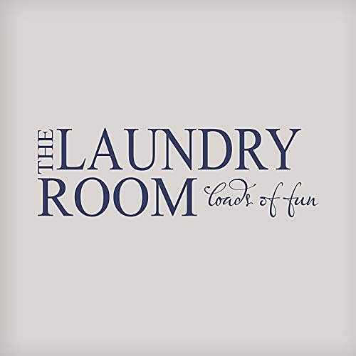 

the laundry room-loads of fun…vinyl wall decal - -matte dark blue-44"" x 14""