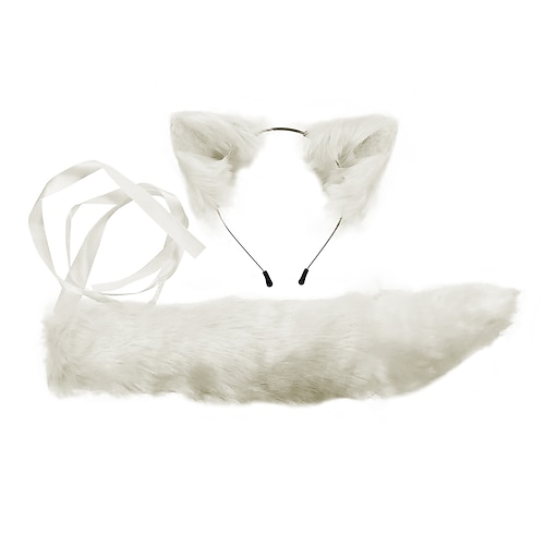 

Hand Made Cosplay Children's Performance Animation Cute Fox Color Rabbit Fur Animal Ear Hoop Tail Accessories Set