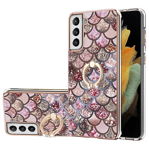 

Phone Case For Samsung Tablet Back Cover Galaxy A52 Galaxy A72 S20 S20 Plus S20 ultra Galaxy A11 A71 5G Galaxy A71 Galaxy M11 A51 5G Shockproof Dustproof Ring Holder Word / Phrase Flower Marble TPU