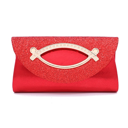 

Women's Evening Bag Chain Bag Evening Bag Polyester Sequin Chain Solid Colored Party Wedding Black Pink Fuchsia Silver