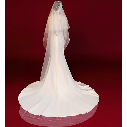 

One-tier Classic & Timeless / Elegant & Luxurious Wedding Veil Chapel Veils / Cathedral Veils with Sequin / Solid / Paillette Tulle