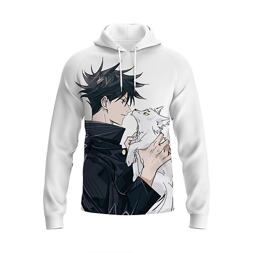 

Inspired by Jujutsu Kaisen Fushiguro Megumi Hoodie Back To School Anime Kawaii Hoodie For Unisex All Couple's Adults' 3D Print 100% Polyester