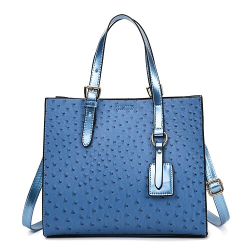 

Women's Retro Leather Bag Handbags Tote Crossbody Bag Top Handle Bag PU Leather Tassel Zipper Solid Color Crocodile Vintage Daily Outdoor Green Blue White Black