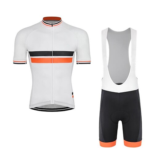 

CAWANFLY Men's Cycling Jersey with Bib Shorts Short Sleeve Mountain Bike MTB Road Bike Cycling Black White Geometic Vintage Bike Clothing Suit Breathable Sweat wicking Polyester Sports Geometic