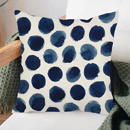 

Dots Double Side Cushion Cover 1PC Soft Decorative Square Throw Pillow Cover Cushion Case Pillowcase for Bedroom Livingroom Superior Quality Machine Washable Outdoor Cushion for Sofa Couch Bed Chair Blue