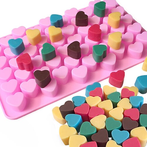 55 hulls non-stick silikon sjokolade kake kjærlighet hjerteformet mold bakeware bakelegens is hjerte mold